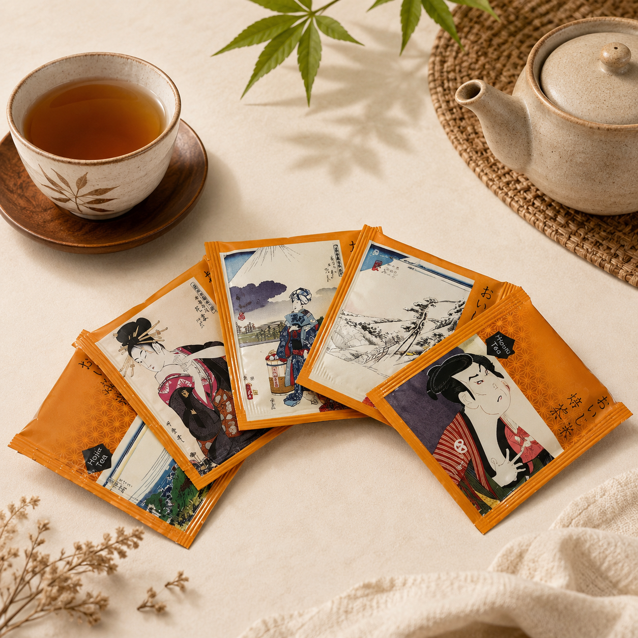 Japanese Roasted Green Tea | MR Hojicha Tea Bags 75g (1.5g x 50 sachets/box) - Image 2
